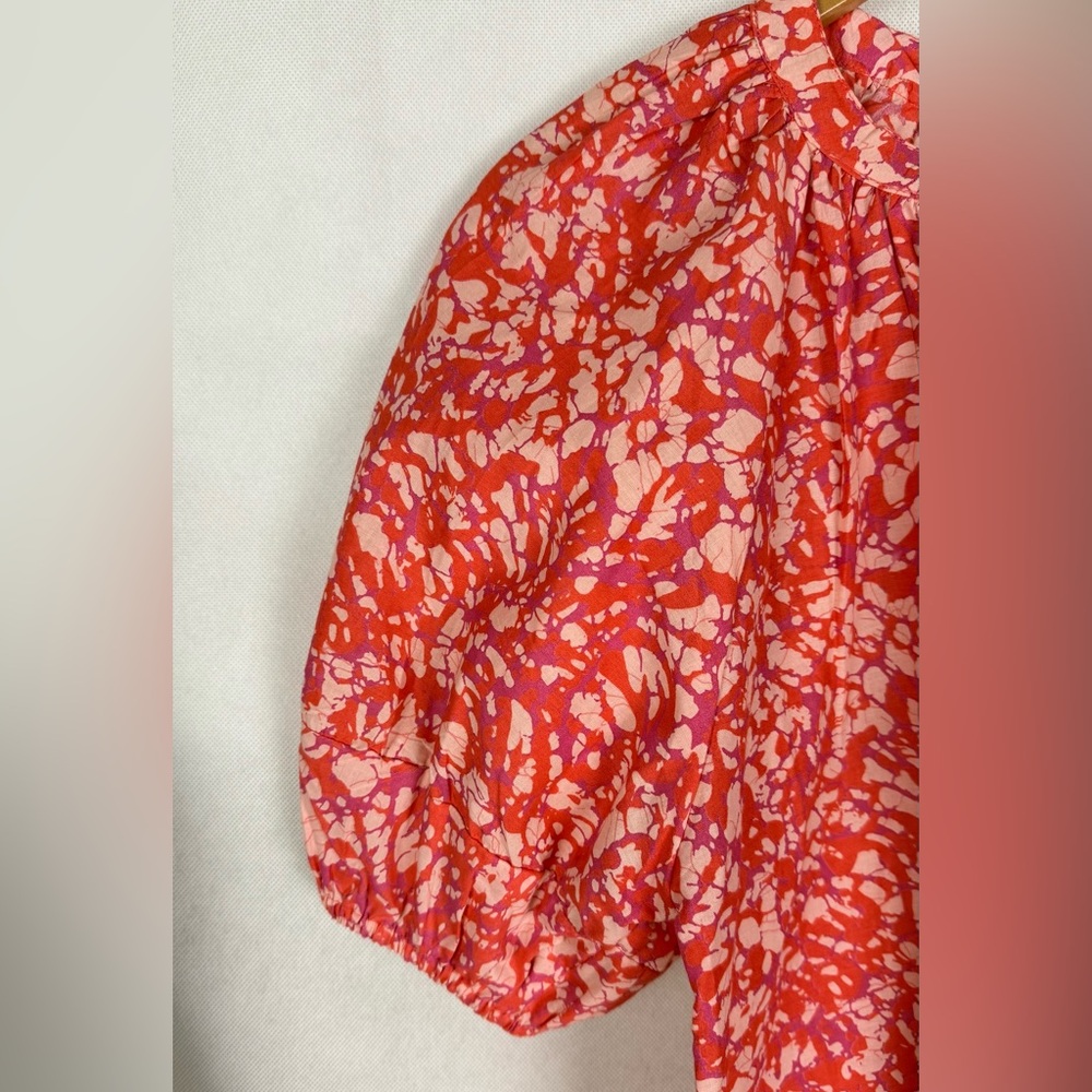 House of Harlow 1960 Martine Cotton Puff Blouse Cottagecore Whimsical Boho EUC - Picture 6 of 8